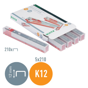 Agrafos K12 Vermelho 80Fls p/ Agrafador Leitz 5550 5x210
