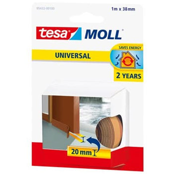 Fita Adesiva Espuma Veda Portas Densa 38mmx1m Tesa Castanho