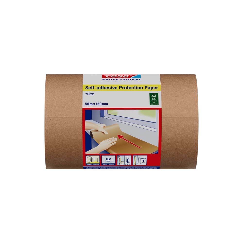 Papel de Proteção Autoadesivo 150mmx50mts Tesa 74922