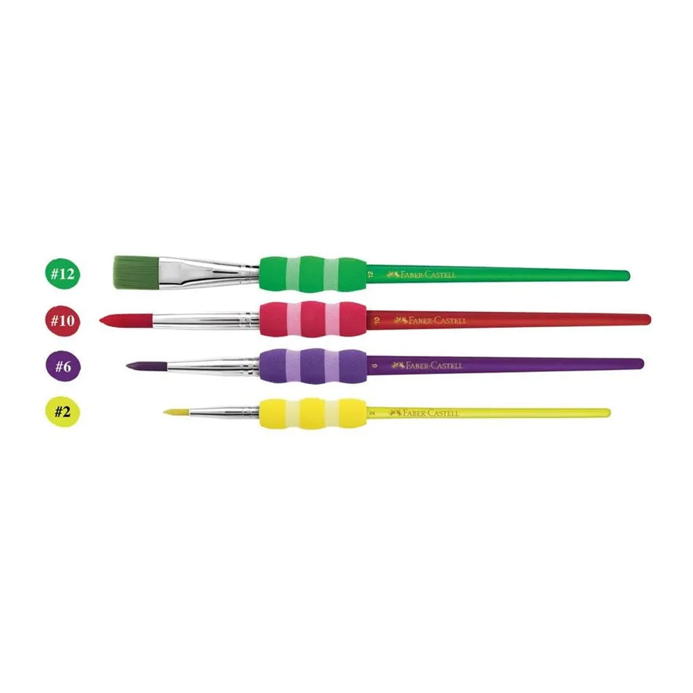 Pack Pincel Guache Aguarela 2 Pontas Nº2/6/10/12 Soft  4un
