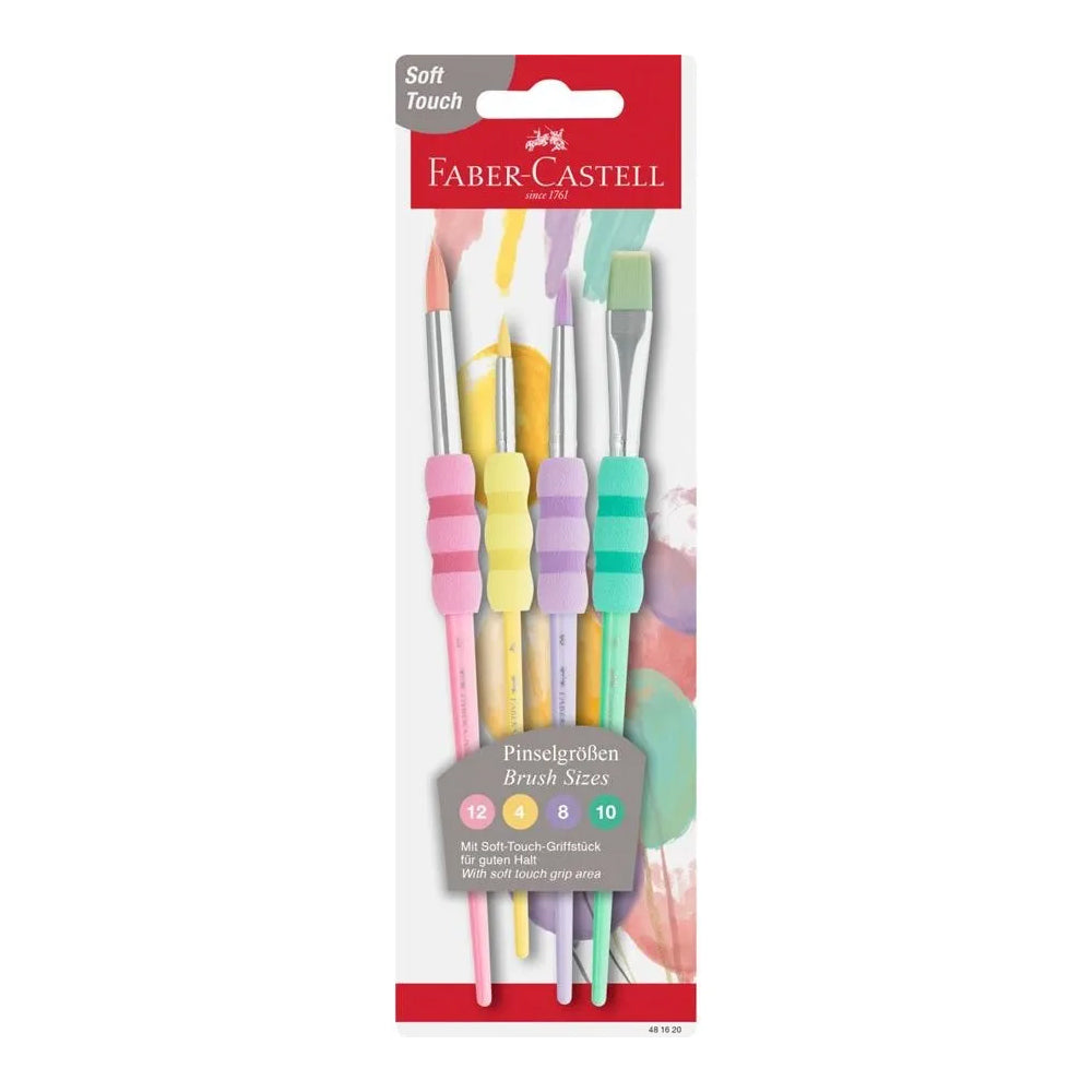 Pincel Guache Aguarela 2 Pontas Nº4/8/10/12 Soft Touch 4un