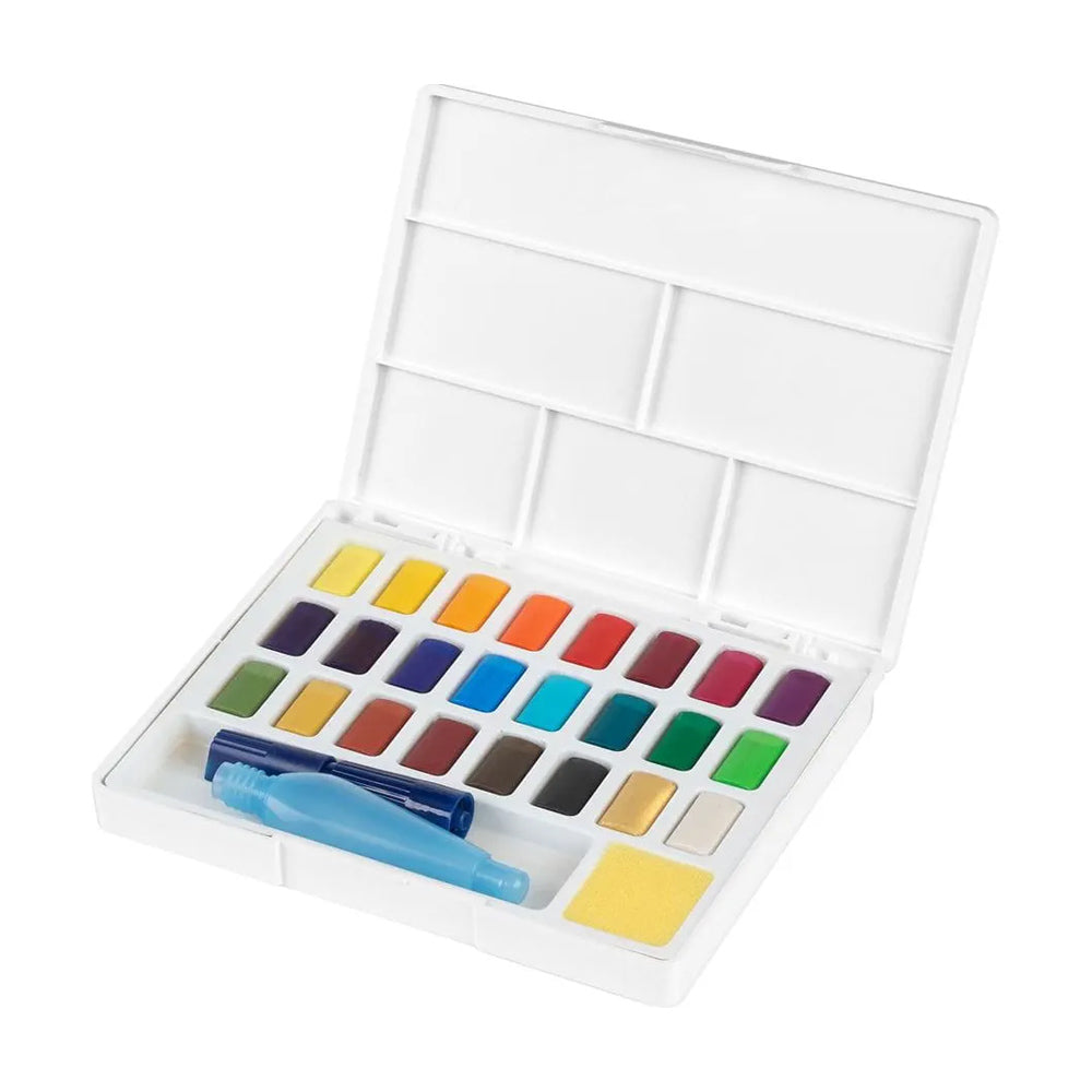 Conjunto Aguarelas 24 Cores Pincel Água+Paleta Faber-Castell