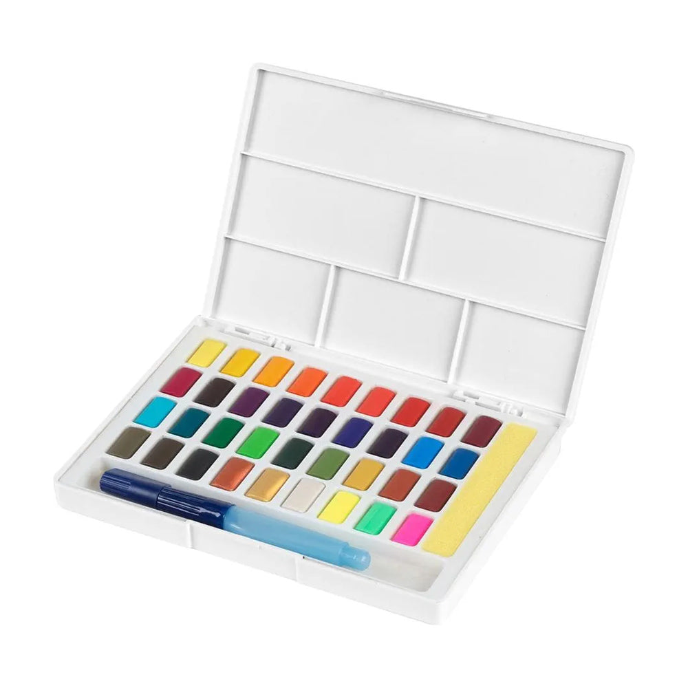 Conjunto Aguarelas 36 Cores Pincel Água+Paleta Faber-Castell