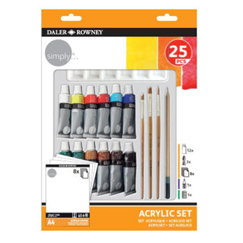 Conjunto Pinturas Simply Set Acrilico 25 Peças