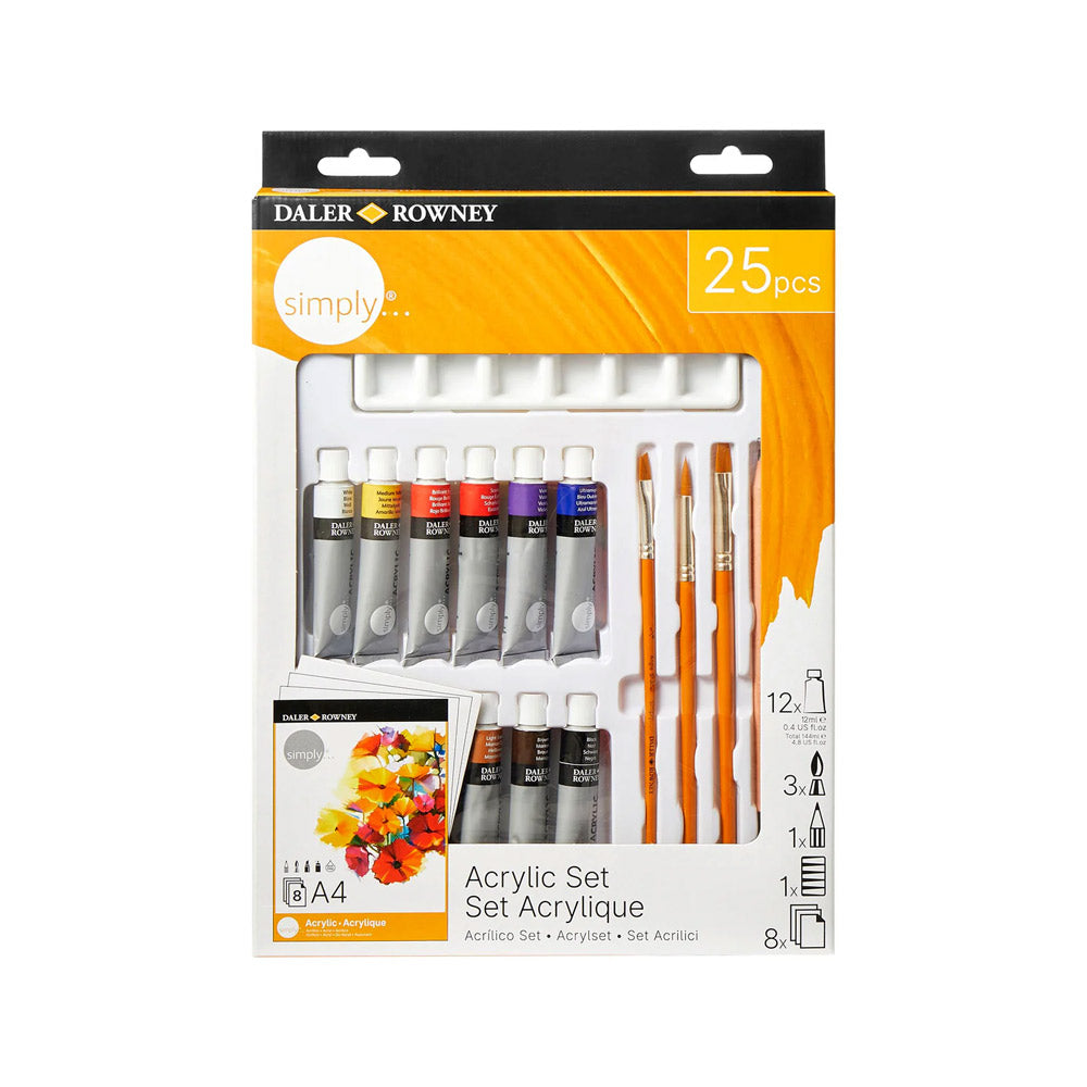 Conjunto Pinturas Simply Set Acrilico 25 Peças
