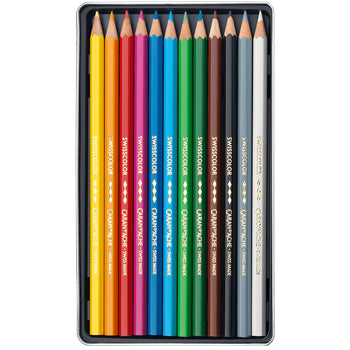 Lápis Cor Aguarelável 12un Cx Metal Caran DAche Swisscolor