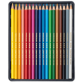 Lápis Cor Aguarelável 18un Cx Metal Caran DAche Swisscolor