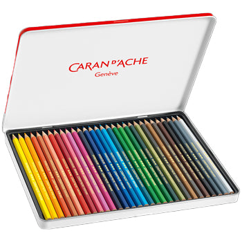 Lápis Cor Aguarelável 30un Cx Metal Caran DAche Swisscolor