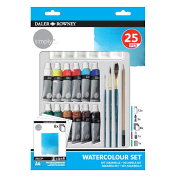 Conjunto Pinturas Simply Set Aguarela 25 Peças