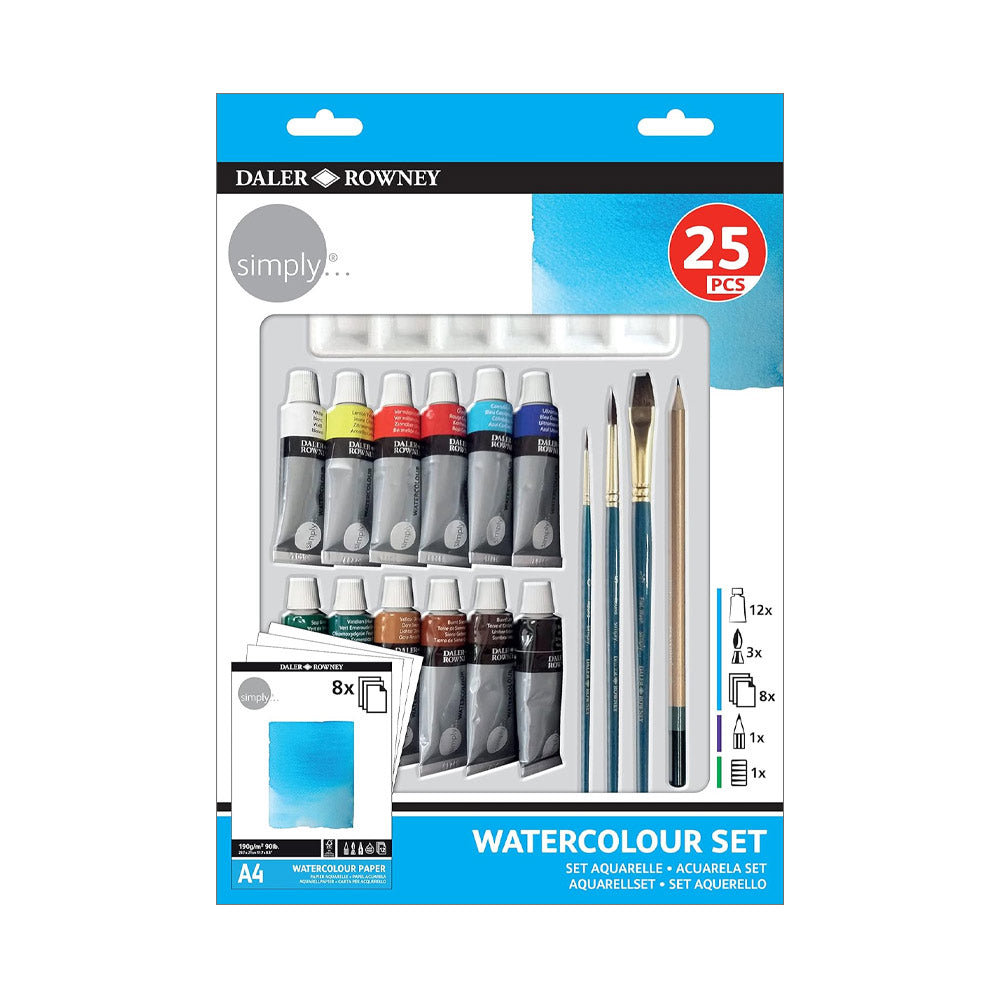 Conjunto Pinturas Simply Set Aguarela 25 Peças