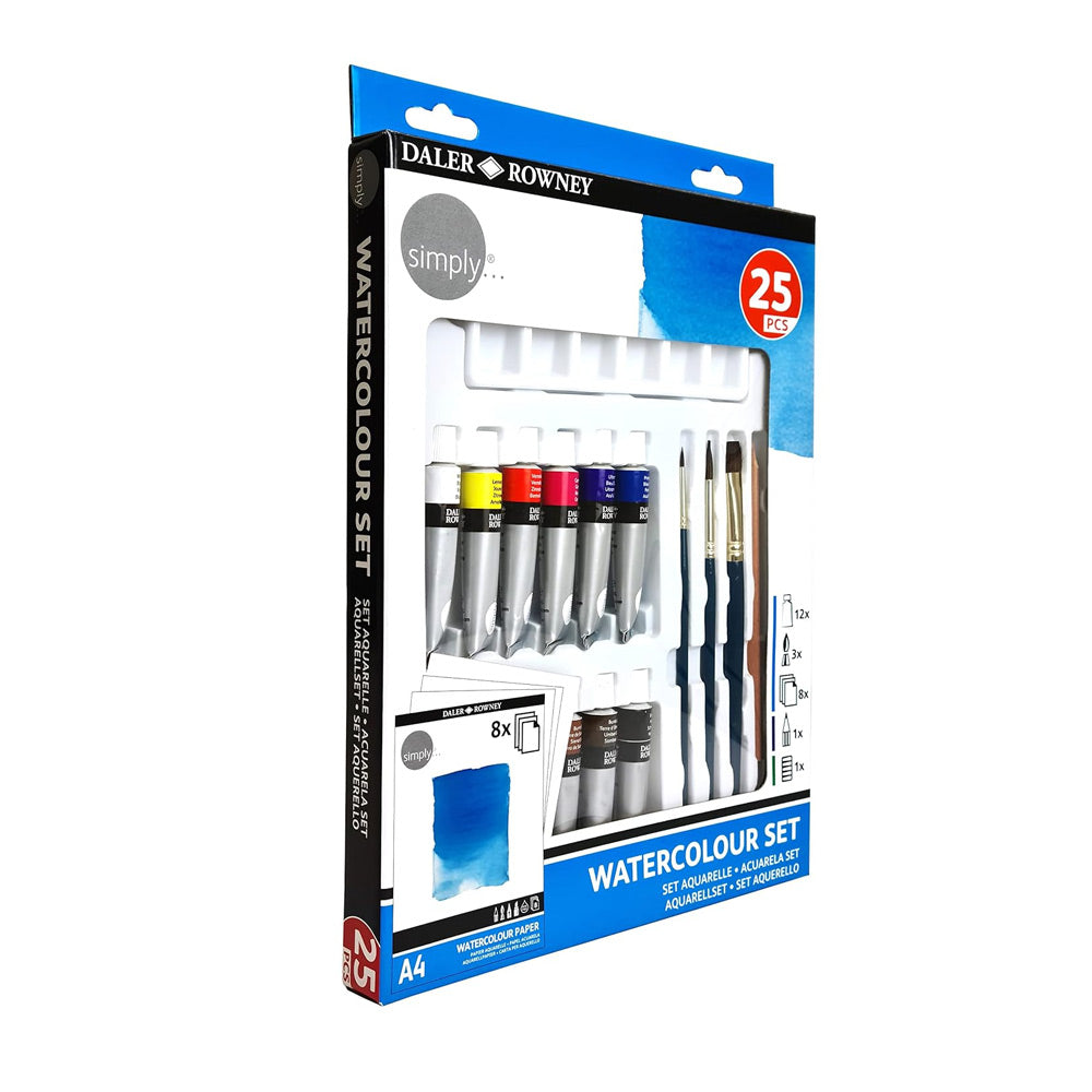 Conjunto Pinturas Simply Set Aguarela 25 Peças