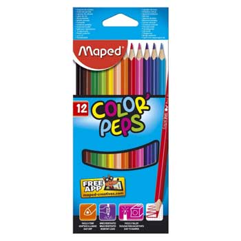 Lápis Cor 12un Cx Cartão Maped Peps Long  20cm