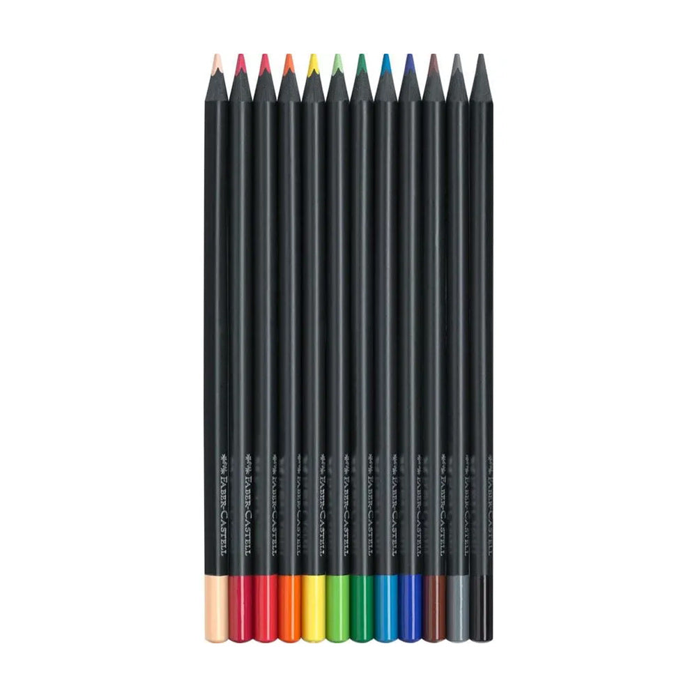 Lápis Cor 12un Cx Cartão Faber-Castell Black Edition 18cm