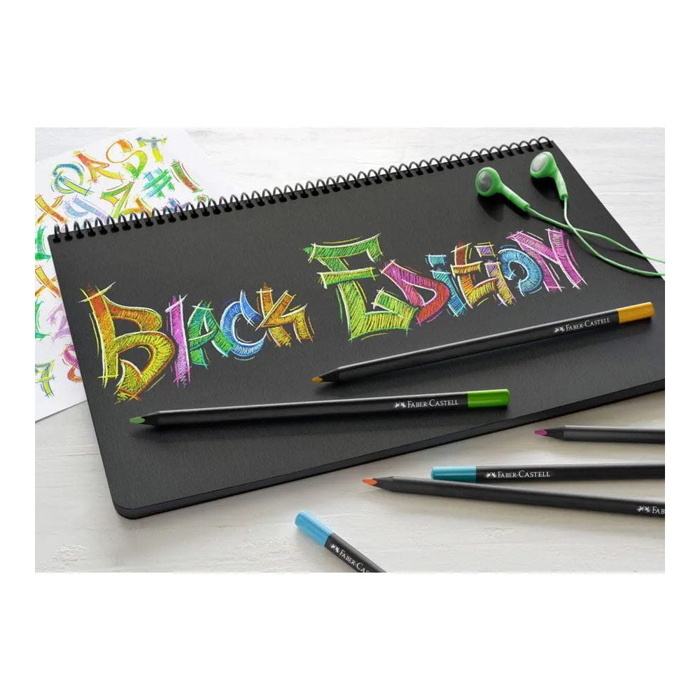 Lápis Cor 12un Cx Cartão Faber-Castell Black Edition 18cm