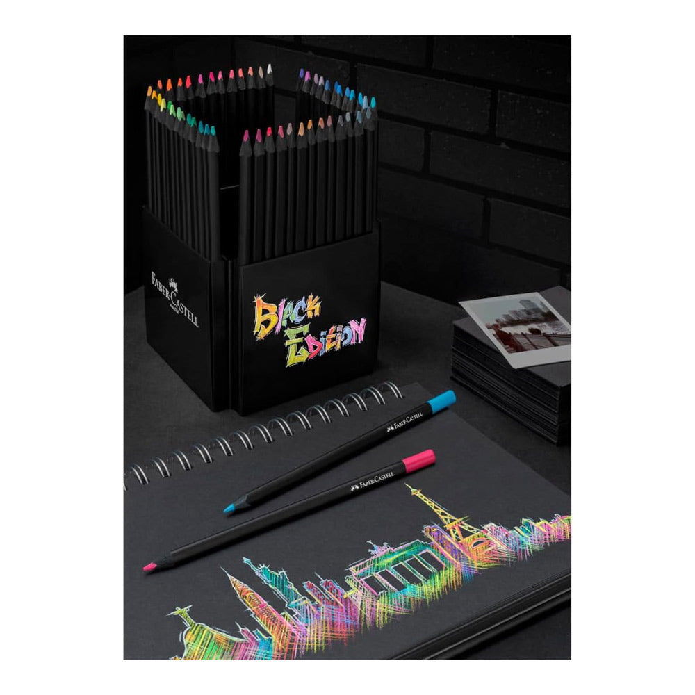 Lápis Cor 50un Cx Cartão Faber-Castell Black Edition 18cm