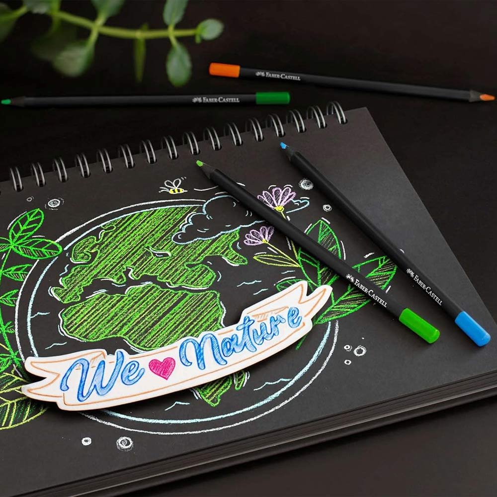 Lápis Cor 12un Cx Metal Faber-Castell Black Edition 18cm
