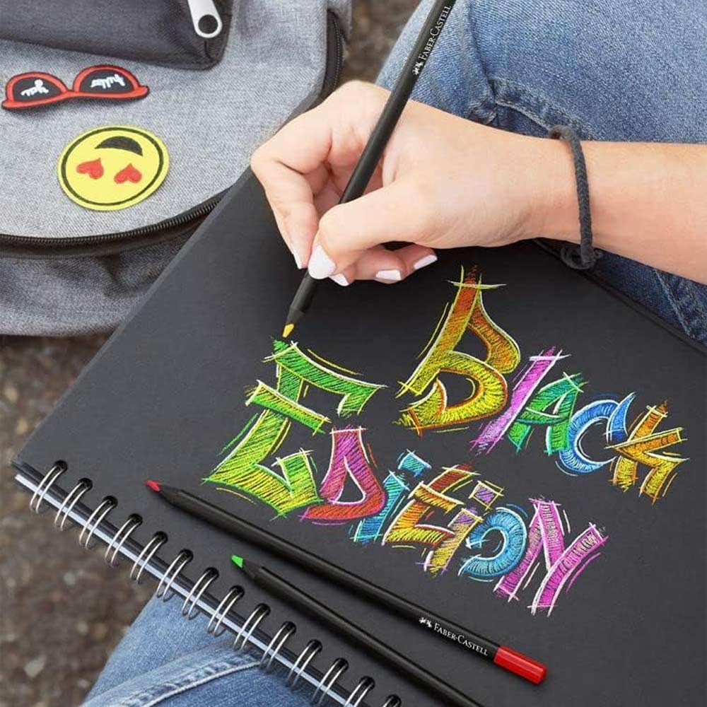 Lápis Cor 12un Cx Metal Faber-Castell Black Edition 18cm