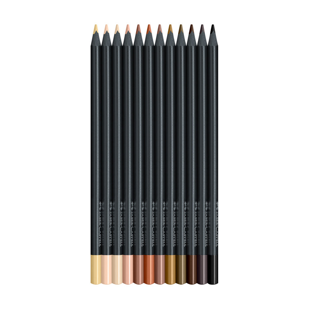Lápis Cor 12un Faber-Castell Black Edition Tons Pele 18cm