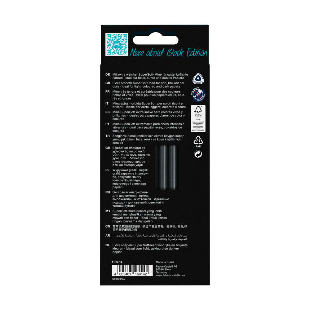 Lápis Cor 12un Faber-Castell Black Edition Tons Pele 18cm