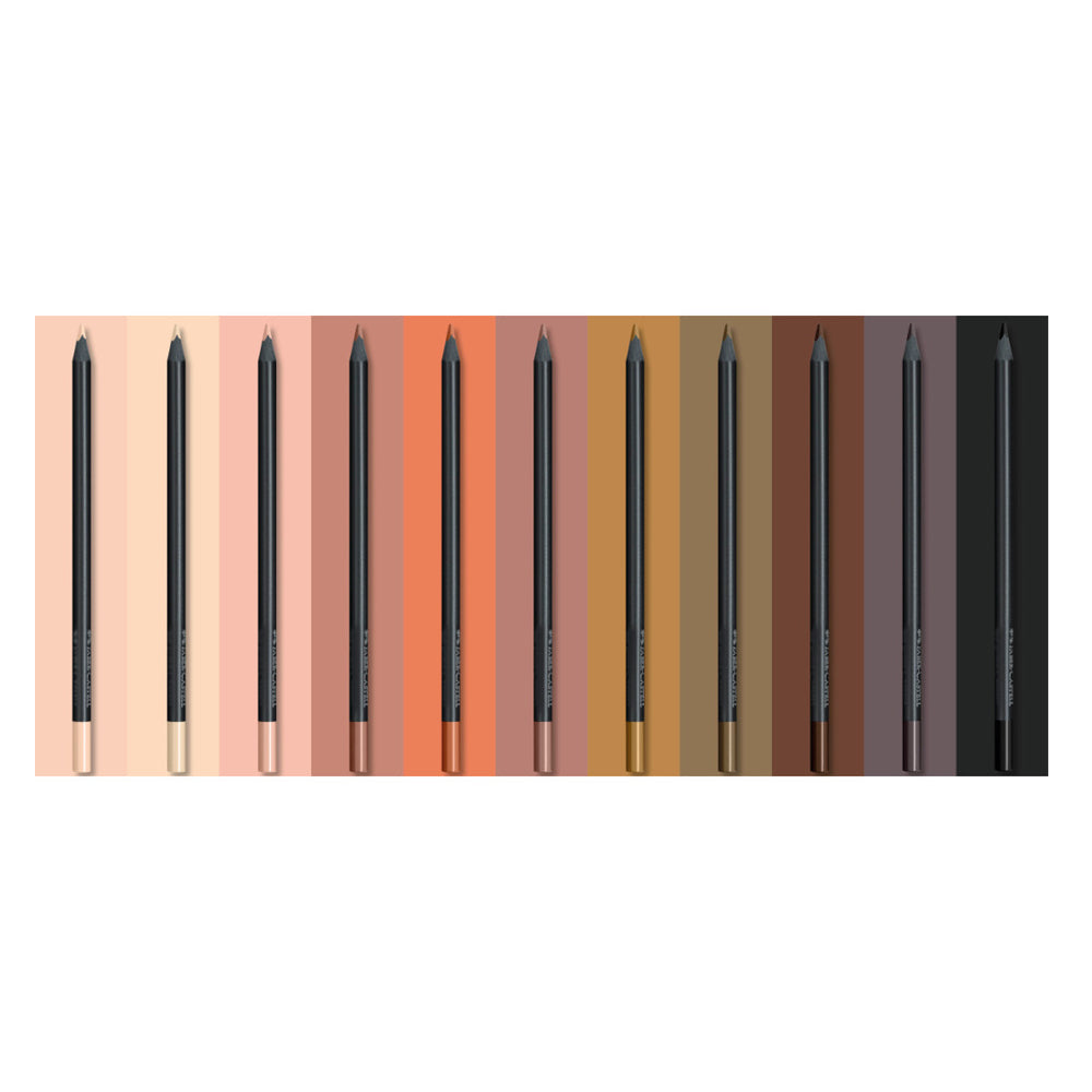 Lápis Cor 12un Faber-Castell Black Edition Tons Pele 18cm