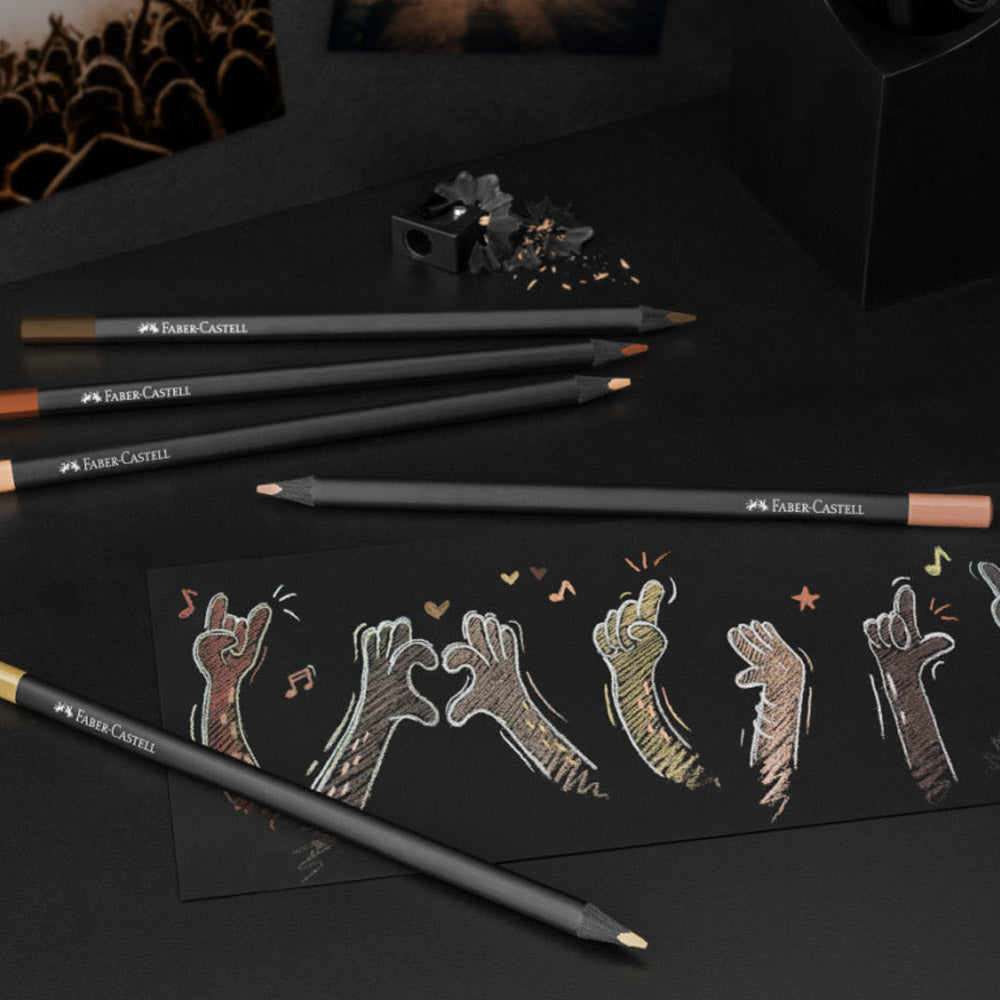 Lápis Cor 12un Faber-Castell Black Edition Tons Pele 18cm