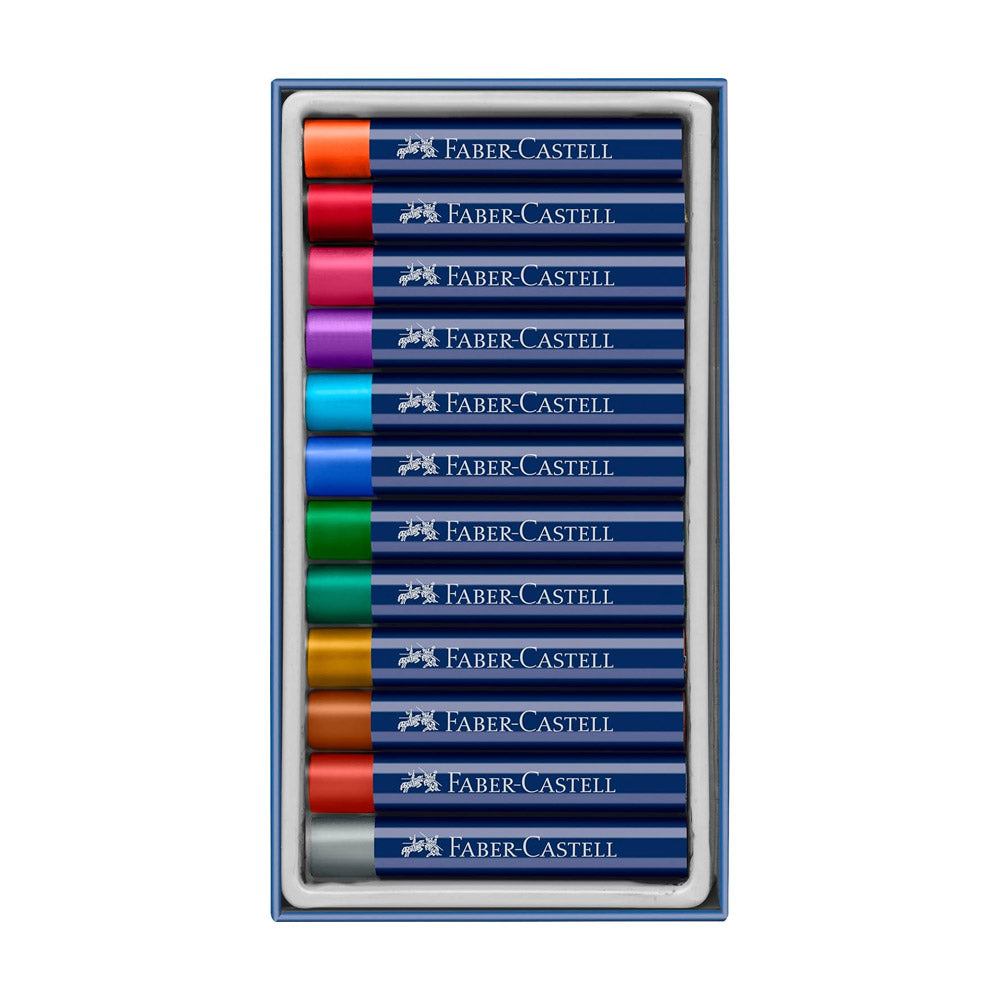 Lápis Pastel a Óleo Faber Castell Cores Metalicas Cx 12un