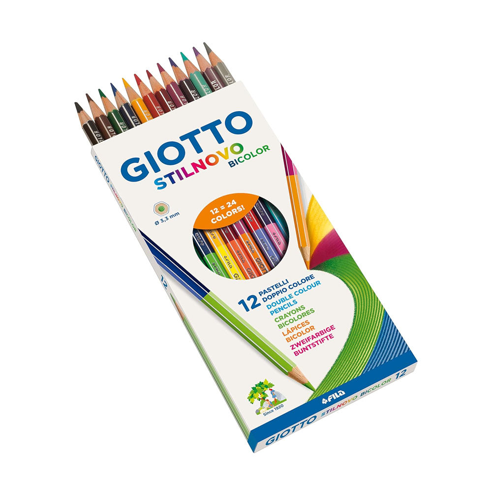 Lápis Cor 12un Cx Cartão Giotto Stilnovo Bicolor 18cm