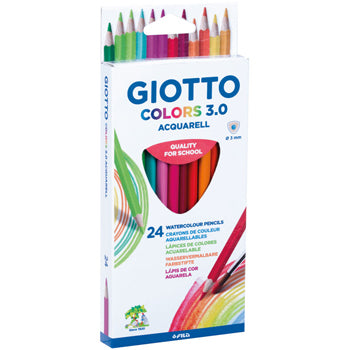 Lápis Cor Aguarelável 24un Cx Cartão Giotto Colors 3.0
