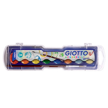 Conjunto Aguarelas 8 Cores Metal + Pincel Giotto