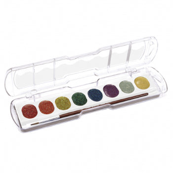 Conjunto Aguarelas 8 Cores Glitter + Pincel Giotto