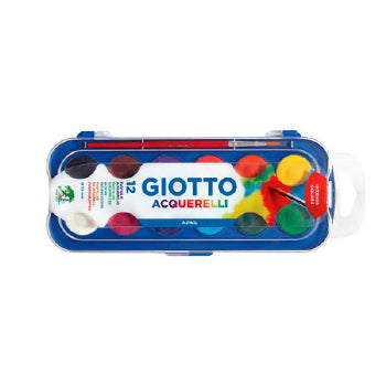 Conjunto Aguarelas 12 Cores 23mm + Pincel Giotto