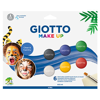 Pintura Facial Pincel Esponja Giotto Clássicas 6 Cores