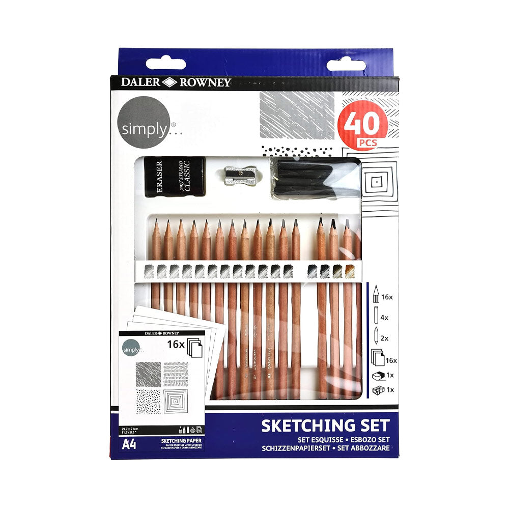 Conjunto Pinturas Simply Set Esboço 40 Peças