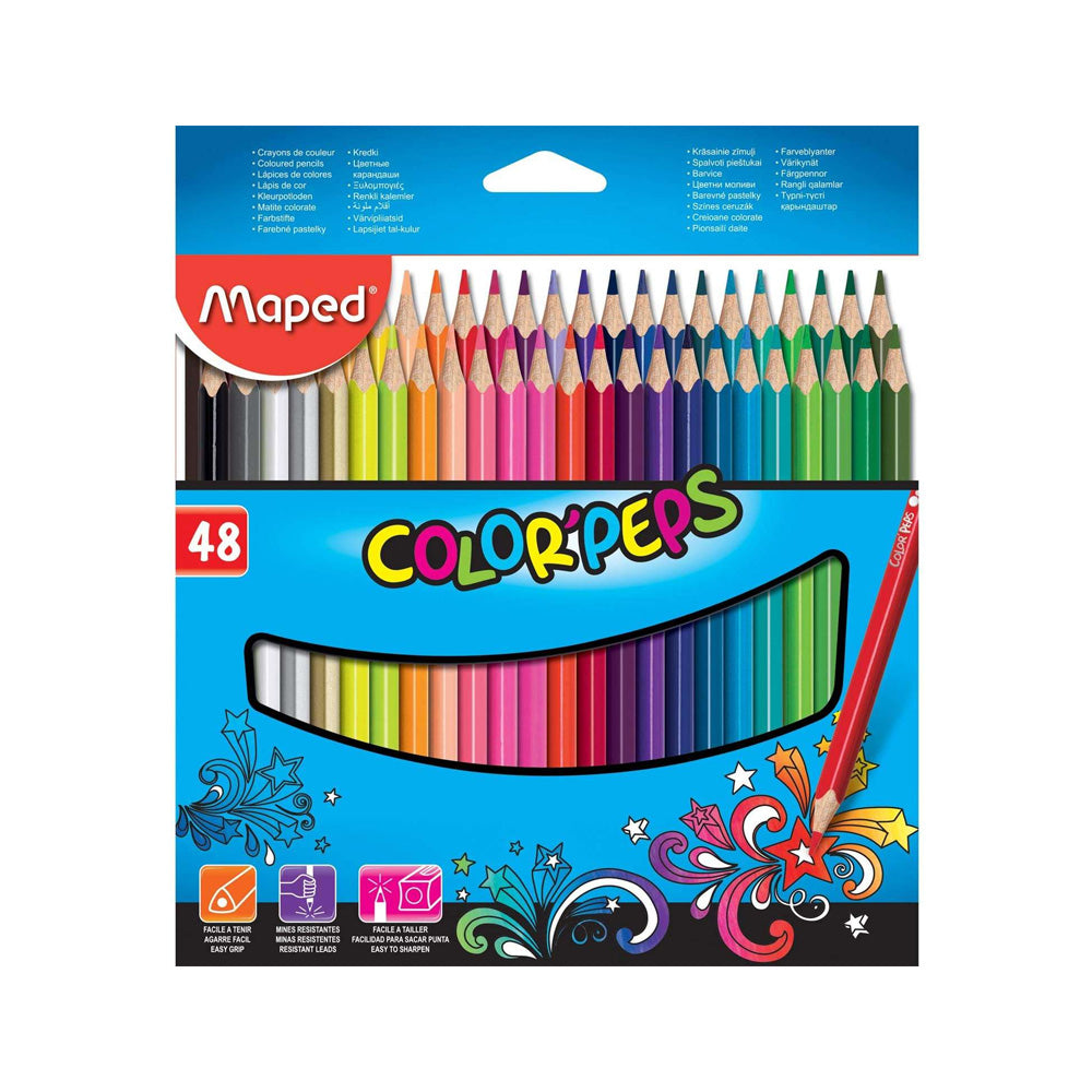 Lápis Cor 48un Cx Cartão Maped Peps Long 20cm