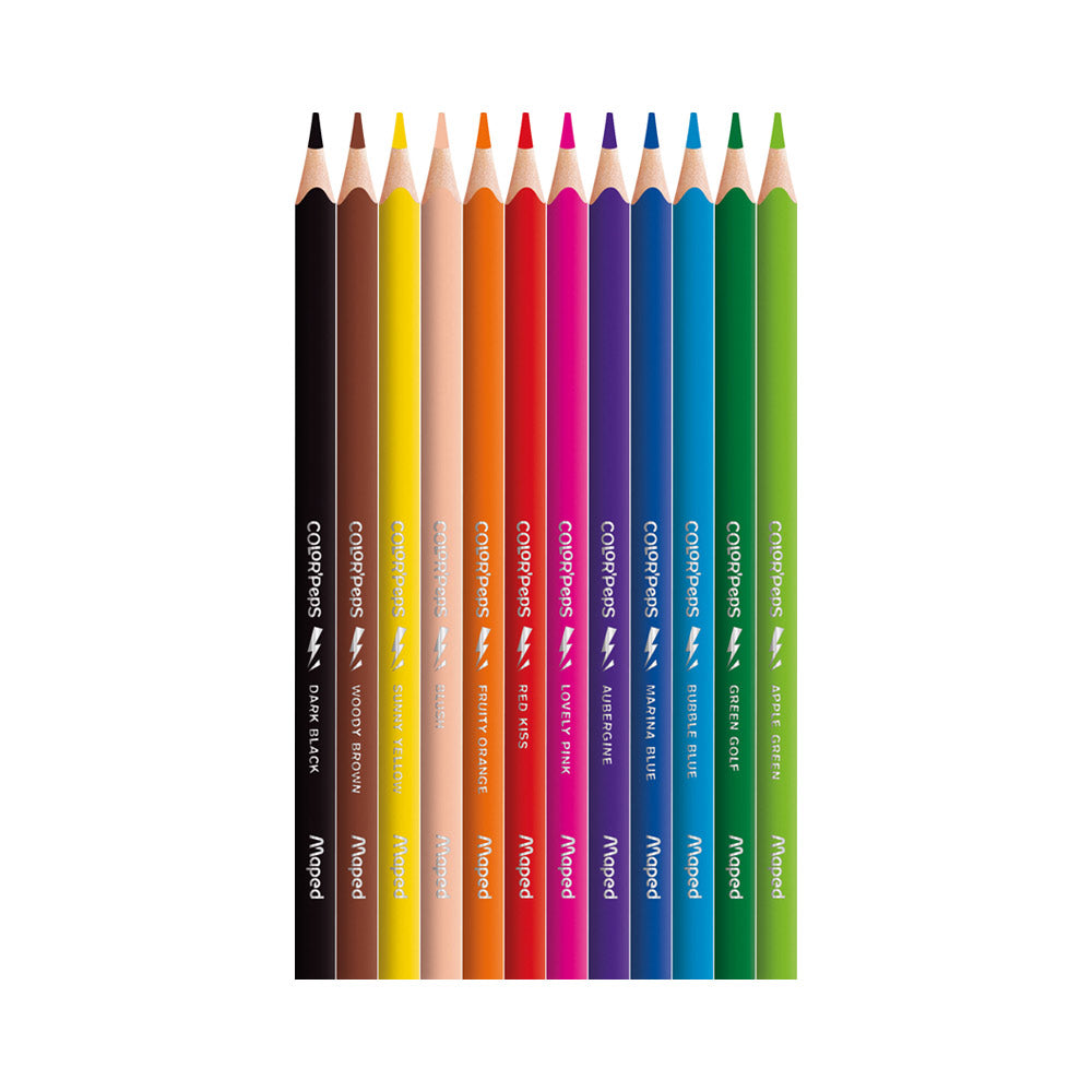 Lápis Cor 12un Cx Cartão Maped Peps Strong
