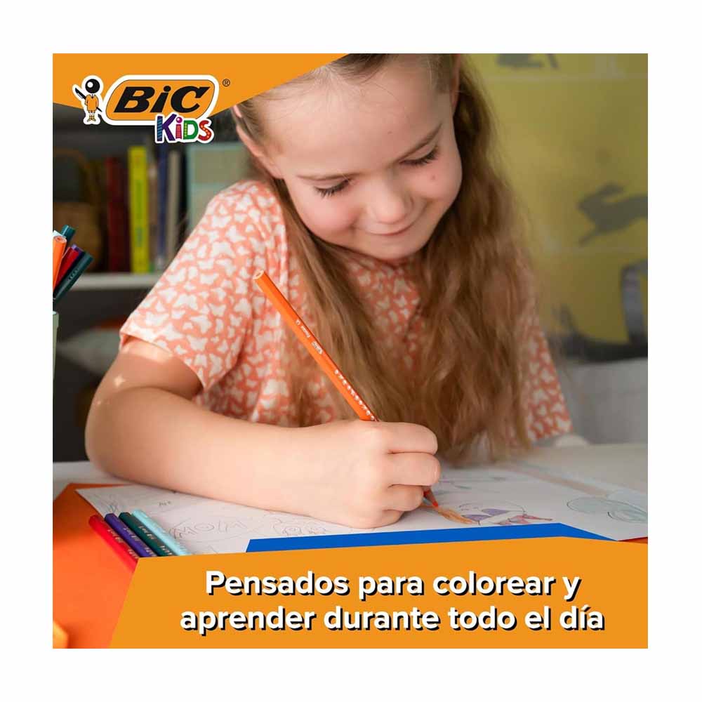 Lápis Cor 216un Cx Escolar Bic Kids Tropicolors 18cm