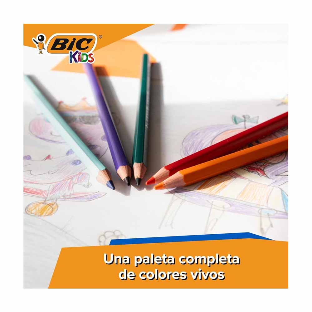 Lápis Cor 216un Cx Escolar Bic Kids Tropicolors 18cm