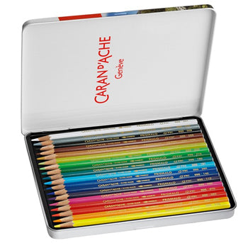 Lápis Cor Aguarelável 18un Cx Metal Caran DAche Prismalo