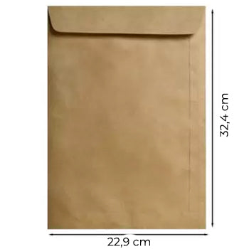 Envelopes Saco 229x324mm C4 Kraft Autodex 50un
