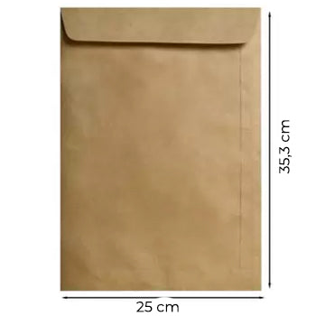 Envelopes Saco 250x350mm B4 Kraft 090g Autodex 50un