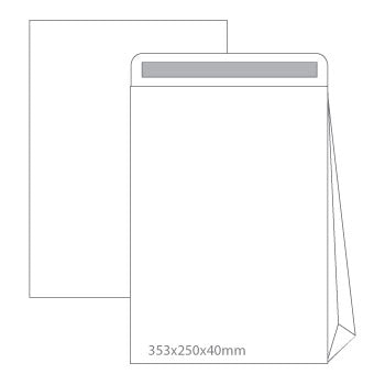 Envelopes Saco 250x353mm B4 Branco 090g c/Fole 40mm 50un