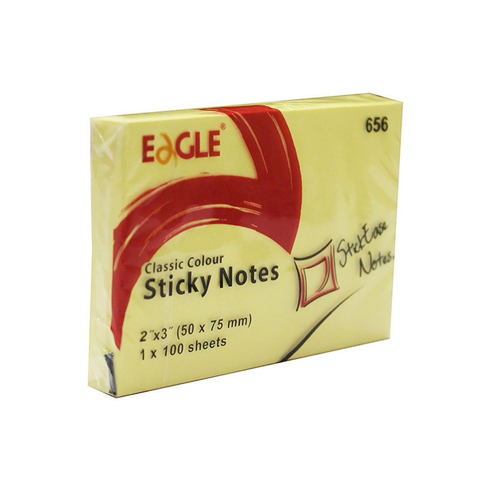 Bloco Notas Aderentes 050x075mm Eagle Amarelo 100 Folhas 1un