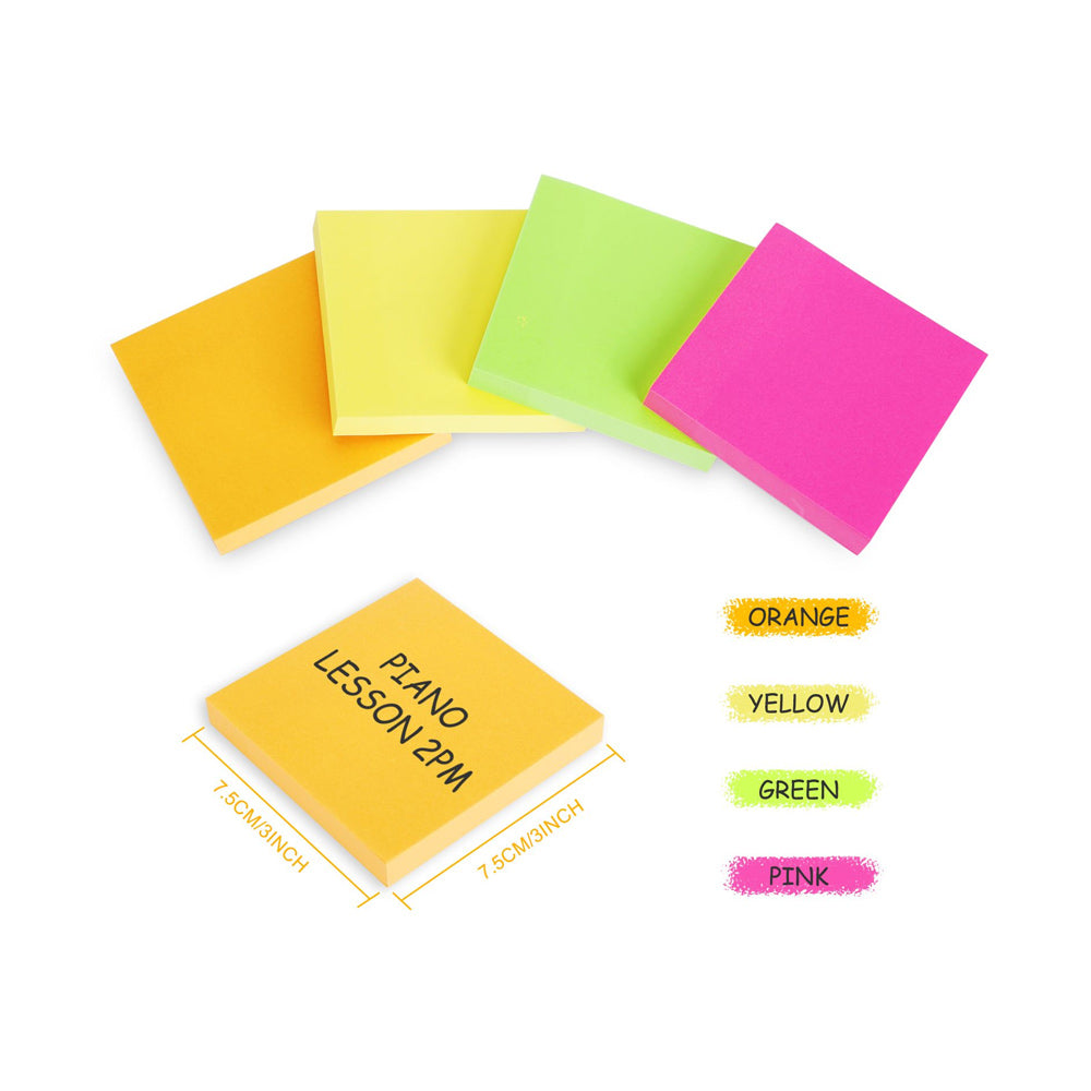 Bloco Notas Aderentes 075x075mm Eagle Neon Sortido 100 Fls