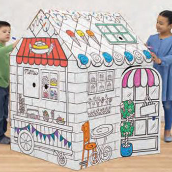 Casinha de Cartão para Pintar e Brincar Pastelaria