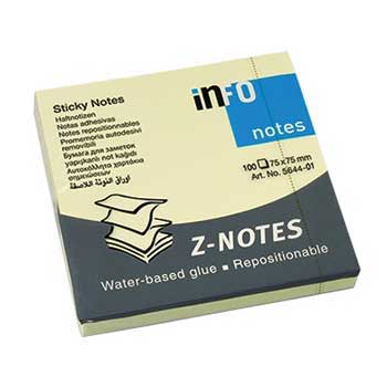 Bloco Notas Aderentes 075x075mm Amarelo Zig-Zag 100 Folhas