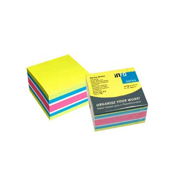 Bloco Notas Aderentes 075x075mm 4 Cores Cubo 450 Folhas