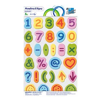 Bloco de Números e Símbolos Aderentes 200x337mm 30x15 Folhas
