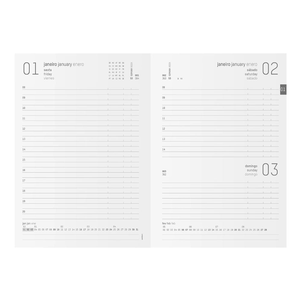 Agenda Diária 2026 Basic 140x200mm Preta