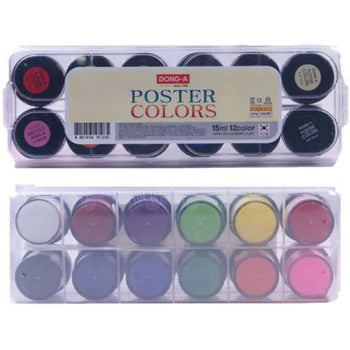 Guache Pastilha 15ml Poster Color 12 Cores