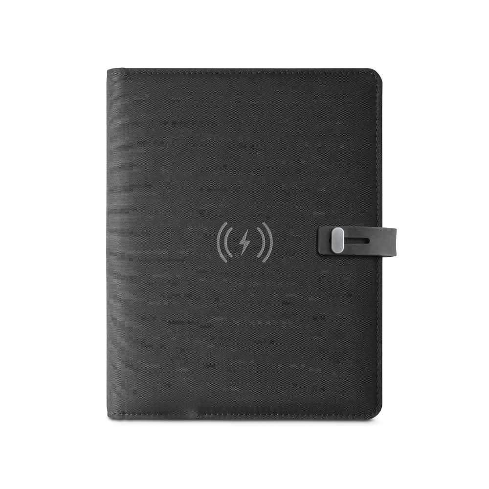 Caderno Multifunções 100% rPET com Carregador Wireless